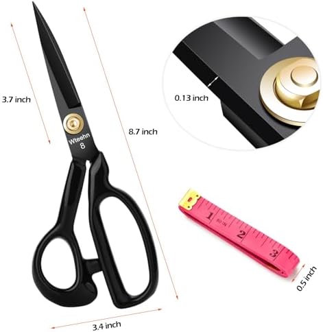 Fabric Scissors Professional, 8" Heavy Duty Sewing Scissor for Fabric Cutting, Tailor Sharp Sewing Shears for Cutting Leather craft Home Office Students Artists Dressmakers