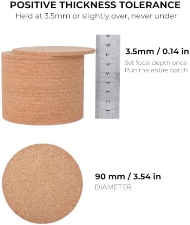 Faithful Panda Cork Coaster Blanks for Laser Engraving 100 Pack 3.5 Inch