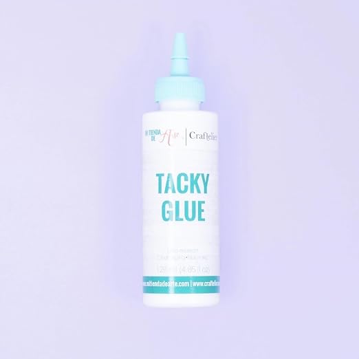 Craftelier - Set of Tacky Glue 120 ml + Glue Stick Holder Turquoise + 2 Bottles with Ultrafine Applicator 15 ml | Non-Toxic and Multipurpose Glue Ideal for Scrapbooking and Crafting