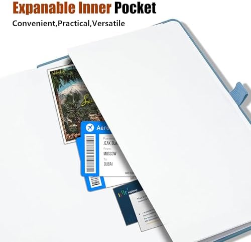 Lined Journal Notebook, A5, 192 Pages 100 GSM Thick Paper, Hardcover Leather College Ruled Journal for Writing, Men Women, Journaling, Daily, Work, Office, Home School Business(Green)