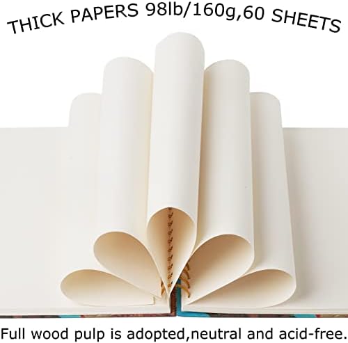 A4 Spiral-Bound Sketchbook，SuyuanArt Sketch Paper Pad, 120 Pages (60sheets) of Premium 160 GSM Smooth Thick Paper, Mixed Media Sketch Book Drawing and Sketching for Kids Adults