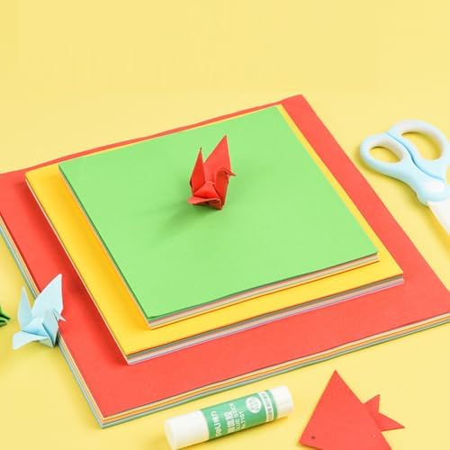 Origami , Colorful Square Origami, DIY Handmade Craft Paper, Origami Paper (100pcs)10-color (20*20cm)