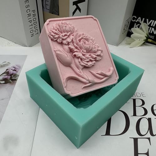 3D Carnation Soap Mold Flower Silicone Candle Mould Delicate Floral DIY Handmade Cold Process Soap Bar Mold Flower Crafts Moulds for Aromatherapy Plaster Gypsum Moulds Candle