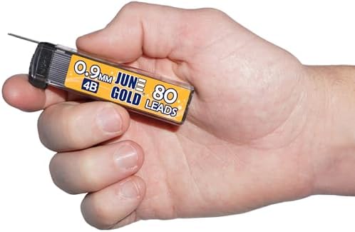 June Gold 0.9 mm, 320 Lead Refills, 4B, 4 Dispensers/w 80 Pieces Each