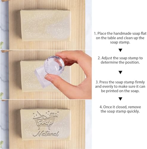 PH PandaHall Bathtub Soap Stamp, Character Soap Embossed Stamp Text Acrylic Square Handle Soap Stamp for Handmade Soap Cookie Clay Pottery Stamp Biscuits Gummier Making Projects