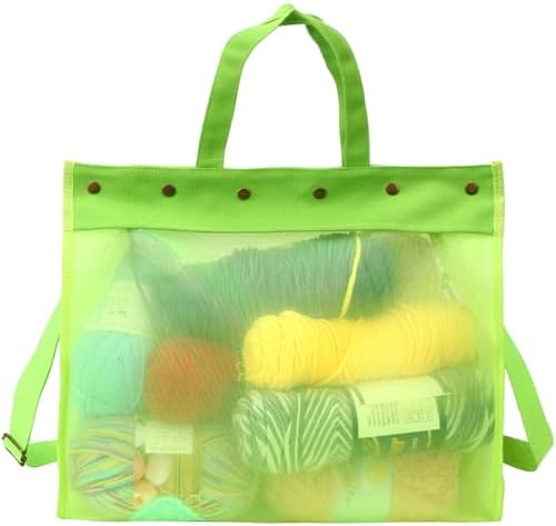 Knitting Bag Large Yarn Storage Organizer,Yarn Bags for Crocheting,Crochet Storage Bags for Crochet Hooks,Knitting Needles,Knit Bags Ideal Knitting & Crochet Gift(Green)