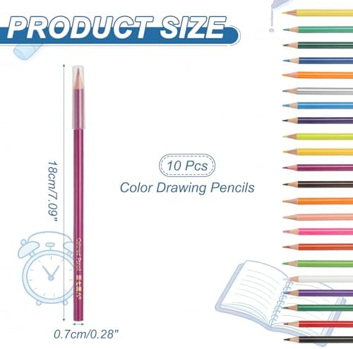 PATIKIL Colored Pencils, Rose Red Color Drawing Pencils with Oil-Based Cores Art Scrapbook Supplies for Adult Coloring Books Artists Beginners Drawing Sketching, 10 Pcs