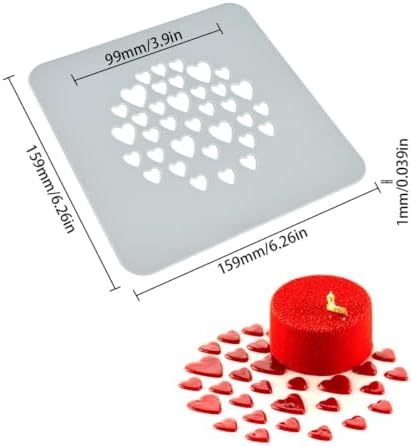2pcs/lot Lace Embossing Silicone Mold Hollow Out Heart-Shaped