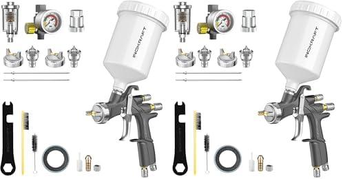 InoKraft D1 LVLP Air Spray Gun Premium Kit, Easy to Use, Paint Gun for Cars & House DIY Painting, 1.3/1.5/1.7mm Nozzles, with Paint Sprayer Accessories (Pack of 2)