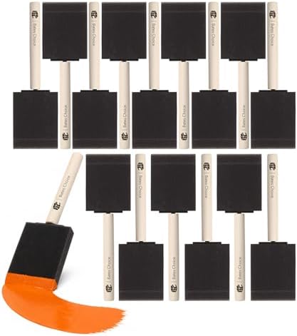 Bates- Foam Paint Brushes, 2 Inch, 16 Pack, Wooden Handle | for Painting, Staining, Varnish, Glue Application and DIY Crafts on Wood, Metal