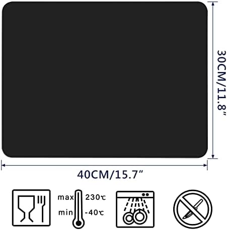 Gartful 2 Pack Silicone Crafting Mats, 15.7" x 11.8" Silicone Mat for Crafts, Large Heat Resistant Sheet for Jewelry Casting, Epoxy Resin, Painting, Counter Table Protector, Placemat, Nonstick, Black