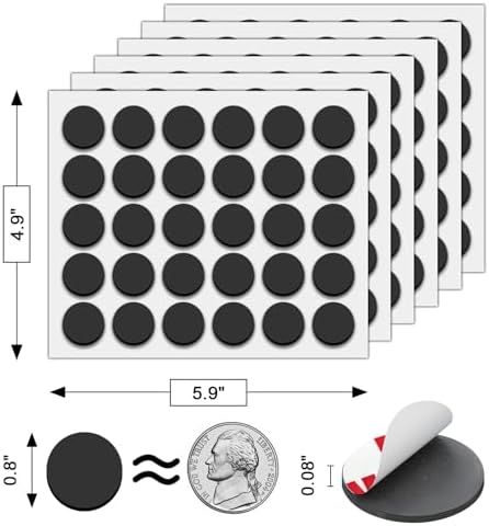 Towjug Round Magnets with Adhesive Backing, 180 Magnetic Dots 0.8" x 0.08"