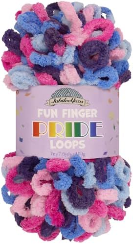 JubileeYarn Fun Finger Loops Yarn - 100g/Skein Jumbo Polyester - Harkness - 1 Skein