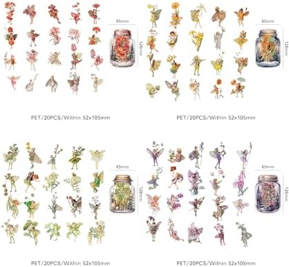 Flower Eves Stickers Pack 80PCS, Aesthetic Decals Vinyl Waterproof Retro Vintage Forest Stickers for Adults Teens Journal, Water Bottles, Scrapbooking, Card Making, Laptop, Notebook, Calendars