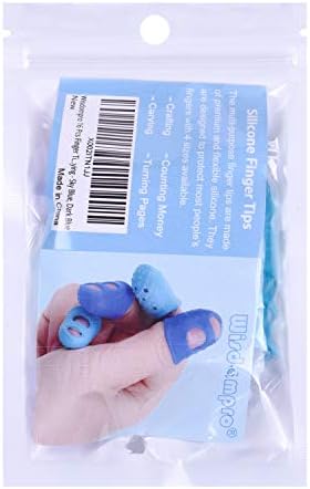 Wisdompro 16 Pcs Finger Tips, 4 Sizes Thimble Fingertip Grips - Blue, Aqua