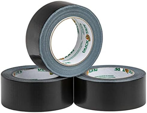 Duck Color Duct Tape 3-Pack, 1.88 Inches x 30 Yards, 90 Yards Total, 3-Roll Pack, Black, 3 Piece (242913)