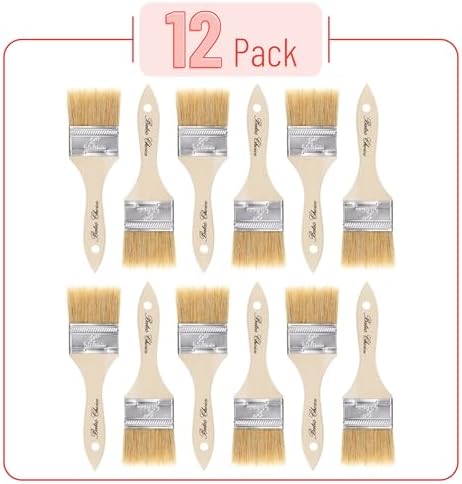 Bates- Chip Paint Brushes, 2 Inch, 12 Pack, Chip Brush, Natural Bristle Paint Brush for Wood, Paint
