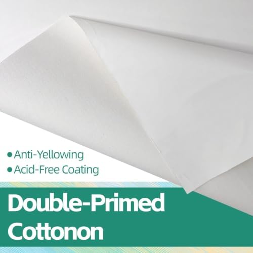 35.43in ×19.69ft Double Primed Cotton Canvas,Large Canvas Roll for Painting