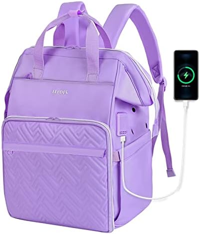 Leudes Knitting Bag Backpack, Yarn Storage Organizer Large Crochet Bag Tote Christmas Gift Yarn Holder Case for Carrying Projects, Knitting Needles (Upgraded Purple)