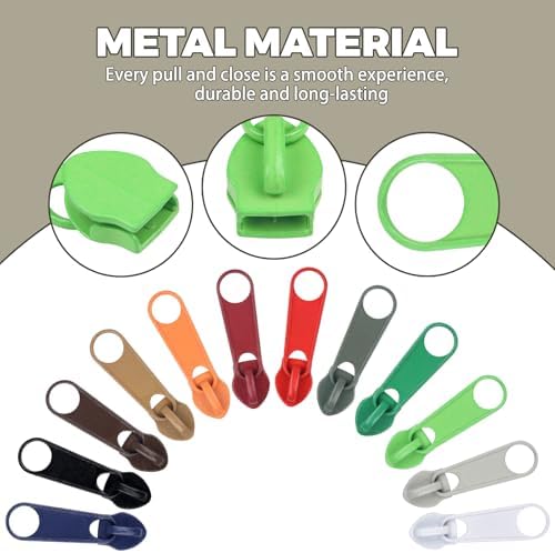DOITEM 88Pcs Zippers Repair Kit Zipper Replacement 5# Zipper Pull Rescue Kit for Clothing Jackets Purses Luggage Backpacks (22 Colors)