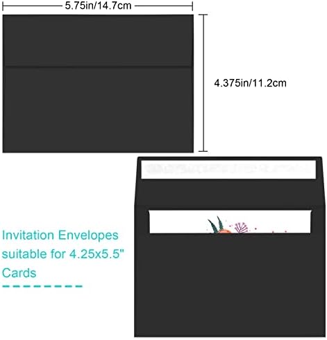 70 Packs of Invitation Envelopes, A2 Envelopes Black, Postcard Envelopes for 4.5x5.5 Cards, Envelopes for Invitations, Self Seal for Photos RSVP, Greeting Cards