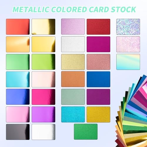 30 Pack Metallic Glitter Cardstock Paper Sheets 8" x 12" Color 250gsm/92lb