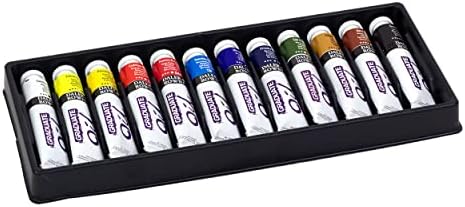 Daler Rowney Graduate Oil Paint Set, 12 Assorted Colors in 22mL Tubes - High Lightfastness, Painting Supplies Ideal for Artists, Students, and Hobbyists