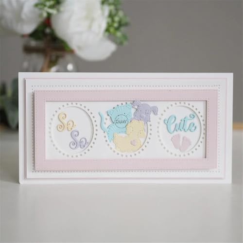 Patchwork Baby Stroller Bear Metal Cutting Dies for Card Making