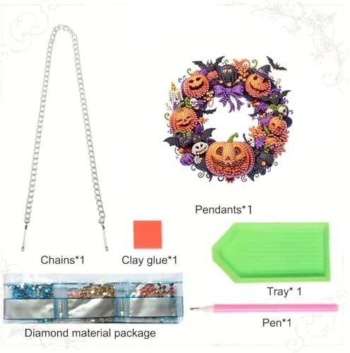RYMILIE Hanging Halloween Diamond Art Kits for Adults Pumpkins
