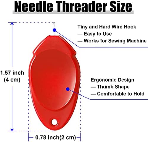 TOOVREN 12PCS Needle Threader for Hand Sewing Plastic Wire Hook Simple Threader for Needles Small Eye Easy Needle Threaders Tool for Sewing Machine Crafting Color Random