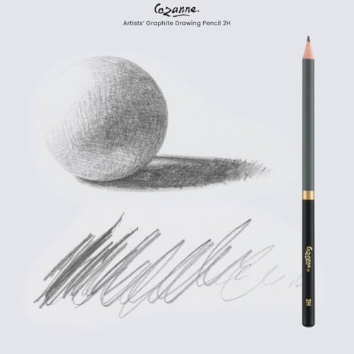 Cezanne Graphite Drawing Pencils Set - 2H, Set of 12 Break-Resistant Graphite Lead, Easy-to-Sharpen Sketch Pencils, Master Artist Quality Graphite Pencils for Technical and Artistic Drawing