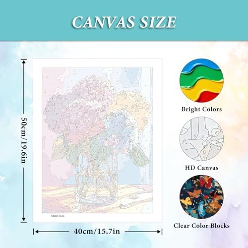 AIBOERL Paint by Numbers Kit for Adults Beginner,Flowers,12X16In