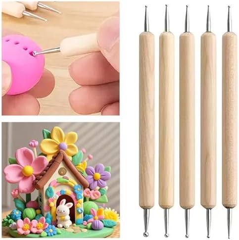 30Pcs Clay & Pottery Tools Kit, Polymer Clay Sculpting Tools for Air Dry Clay, Multi-Function Clay Modeling, Carving, Shaping & Smoothing Tool for Pottery, Polymer Clay, Air Dry Clay & DIY Crafts
