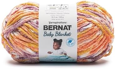 Bernat Baby Blanket Yarn for Crocheting Soft, Sunset