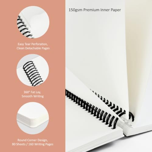 Hardcover Sketchbook,7.2"x8.3"Spiral Bound Drawing Pad,Lily Bouquet