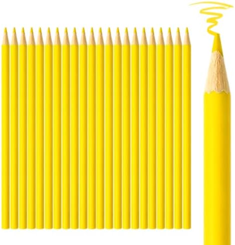 24 PCS Yellow Colored Pencils, Pre-sharpened Professional Wooden Art Pencils Set for Artists Painting | Premium Drawing Sketching Supplies