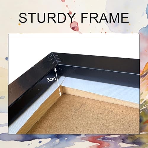 Black Blank Canvas with Floating Frame, 12x16 Inch, 1 Pack