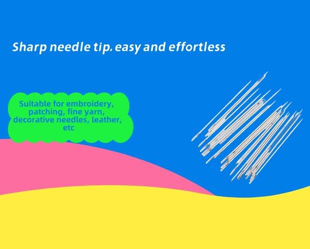 120 Packs of Large Eye Needle Hand Sewing Needles -Large Hole Needle Suitable for Visually impaired Individuals - can be Used for Embroidery, Sewing, 6-Color Storage Tube