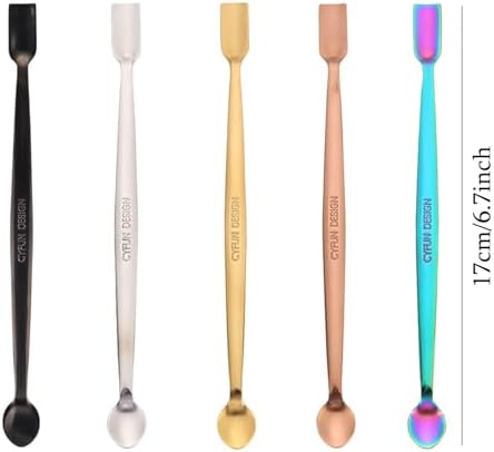 Briartw 5 Colors 304 Stainless Steel Craft Spoons Set for DIY Scrapbooking Glitter Embossing Powders Sequins and Other Small Embellishment Craft Cardmaking High Lighten
