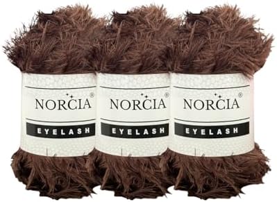 Eyelash Yarn Fun Fur Yarn(3 * 100g-3.5oz) (3 * 153yds-140mt) Fuzzy Premium Soft Crochet DIY Hand Knitting 100% Polyester