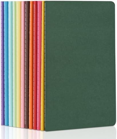 ZCZN 12 Pack Colorful Blank Notebooks Bulk, A5 Journals with 12 Colors, 60 Pages/30 Sheets, 8.3x5.5 Inch, Plain Paper, Travel Writing Journal Notebooks for Work & School