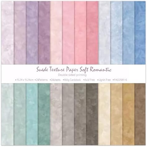 6 Inch Macaron Color Scrapbooking Paper Pad - 24 Sheets Double Sided Aesthetic Design for Card Making Photos Album Journals Material Decorative Collage Origami DIY Crafts Gifts Wrapping