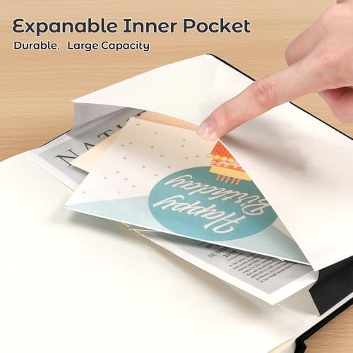 College Ruled Notebook, Hardcover Leather Journal for Women Men, A5, Lined