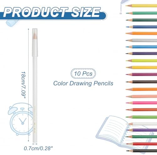 PATIKIL Colored Pencils, White Color Drawing Pencils with Oil-Based Cores Art Scrapbook Supplies for Adult Coloring Books Artists Beginners Drawing Sketching, 10 Pcs