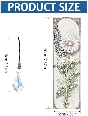 4-Pack 5D Flower Diamond Painting Bookmarks Kit, DIY Diamond Art Bookmarks with Colorful Diamond Gems and Tassels, Floral Bookmark Making Set for Adults, Gift for Book Lovers