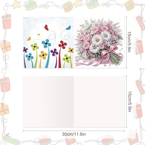 8 Packs Diamond Art Painting Greeting Card Kit Diamond Art Greeting Cards