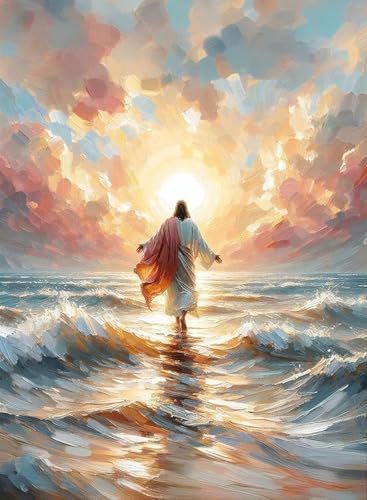 Jesus Paint by Numbers Kit for Adults Framed Canvas 12X16 in, Frameworkless