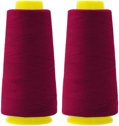 Mandala Crafts Burgundy Mercerized Cotton Thread Cones for Sewing Quilting