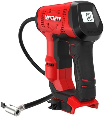 CRAFTSMAN V20 Air Compressor Portable, Cordless Tire Inflator, Up To 150 PSI Tire Pump, with Digital Pressure Gauge, Tool Only (CMCE521B)
