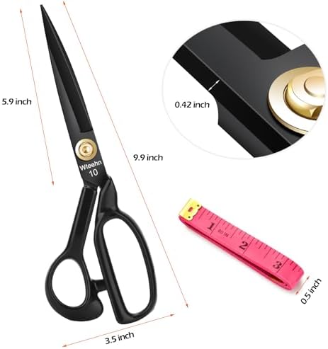 Fabric Scissors Professional, 10" Heavy Duty Sewing Scissor for Fabric Cutting, Tailor Sharp Sewing Shears for Cutting Leather craft Home Office Students Artists Dressmakers
